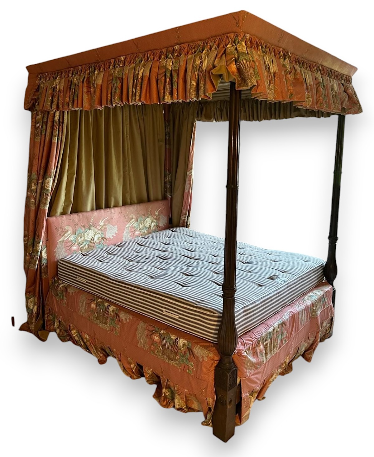 A George III style mahogany four poster bedstead